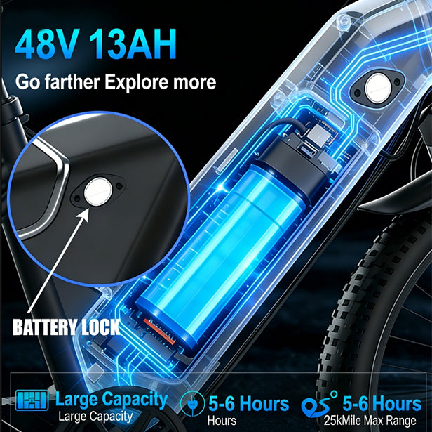 Tourii ES26 off-road electric vehicle, 26 inch electric bicycle,fat tire electric off-road vehicle