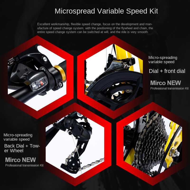 24/26 inch 24 speed folding mountain bike - high carbon steel frame, magnesium alloy integrated wheels, shock absorption function, suitable for both men and women