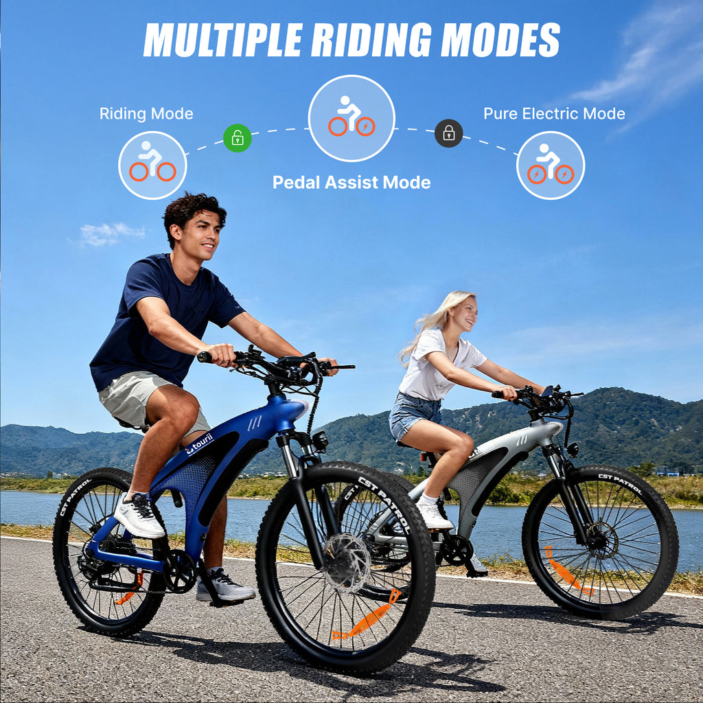 Tourii Q5 high-power mountain bike, off-road assisted variable speed adult commuting electric bike, aluminum alloy bike riding
